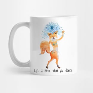 Happy dancing fox illustration Mug